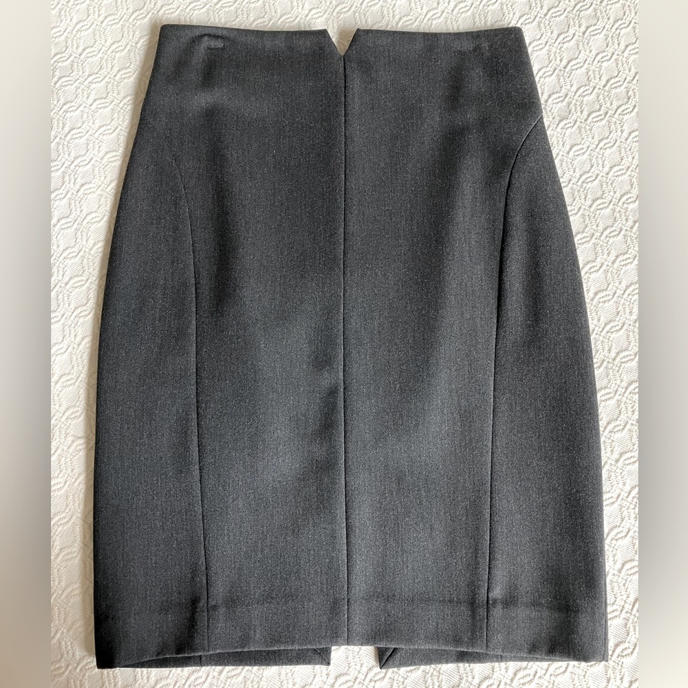 Express High Waisted Pencil Skirt Notch Front Gray Size 2